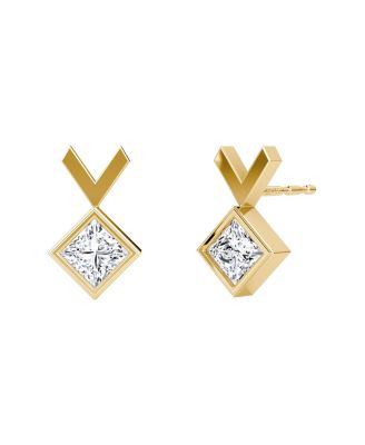  Arrow Stud in 14K Gold, 0.50ctw Princess Lab Grown Diamond
