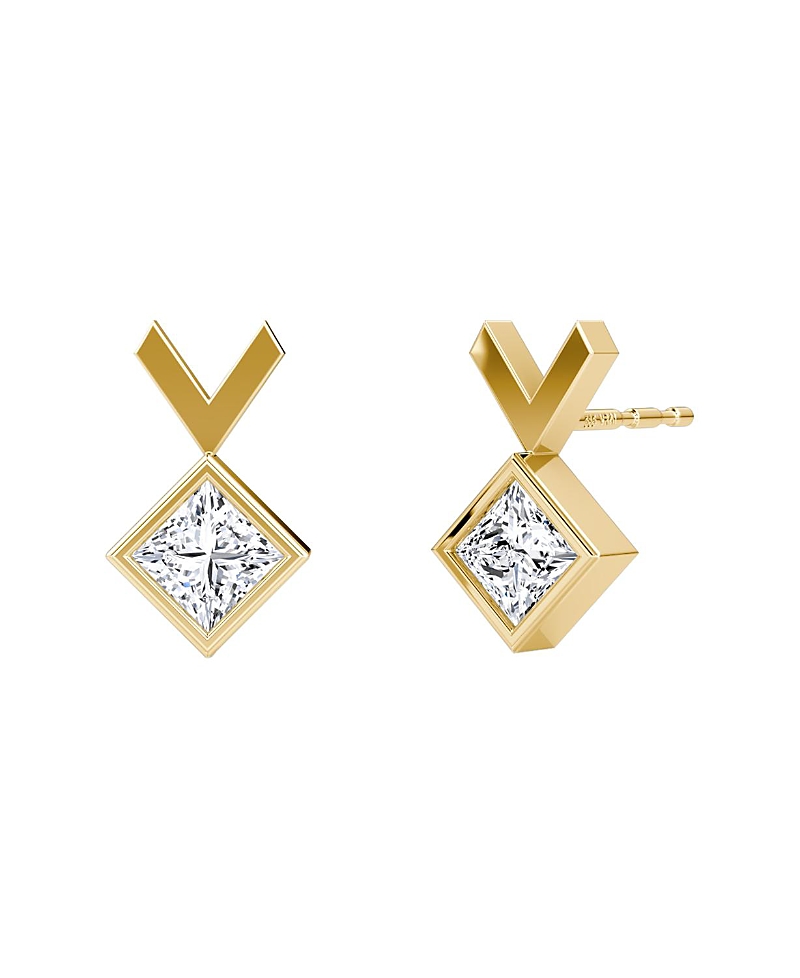 Vrai Arrow Stud In 14k Gold, 0.50ctw Princess Lab Grown Diamond In Gold
