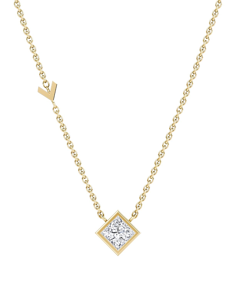Vrai Arrow Station Necklace in 14K Gold, 0.5ctw Princess Lab Grown Diamond