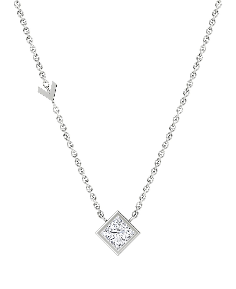 Vrai Arrow Station Necklace in 14K Gold, 0.5ctw Princess Lab Grown Diamond