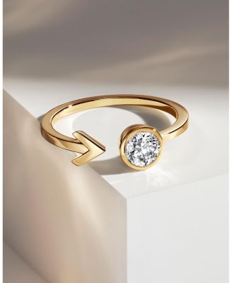  Arrow Cuff Ring in 14K Gold, 0.40ctw Round Brilliant Lab Grown Diamond