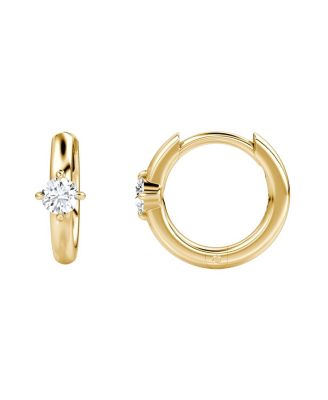  Solitaire Huggie Hoop in 14K Yellow Gold, 0.2ctw Round Brilliant Lab Grown Diamonds