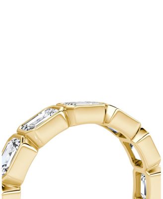 Bezel Eternity Band in 18K Yellow Gold, 3ctw Emerald Lab Created Diamonds