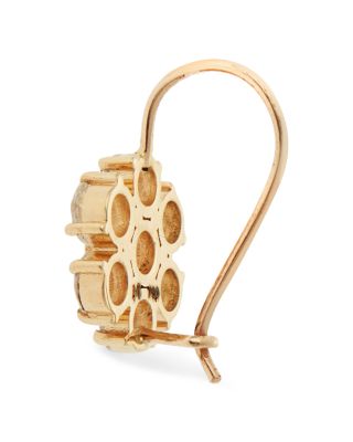 18K Yellow Gold Florescence Champagne Diamond Daisy Bloom Drop Earrings