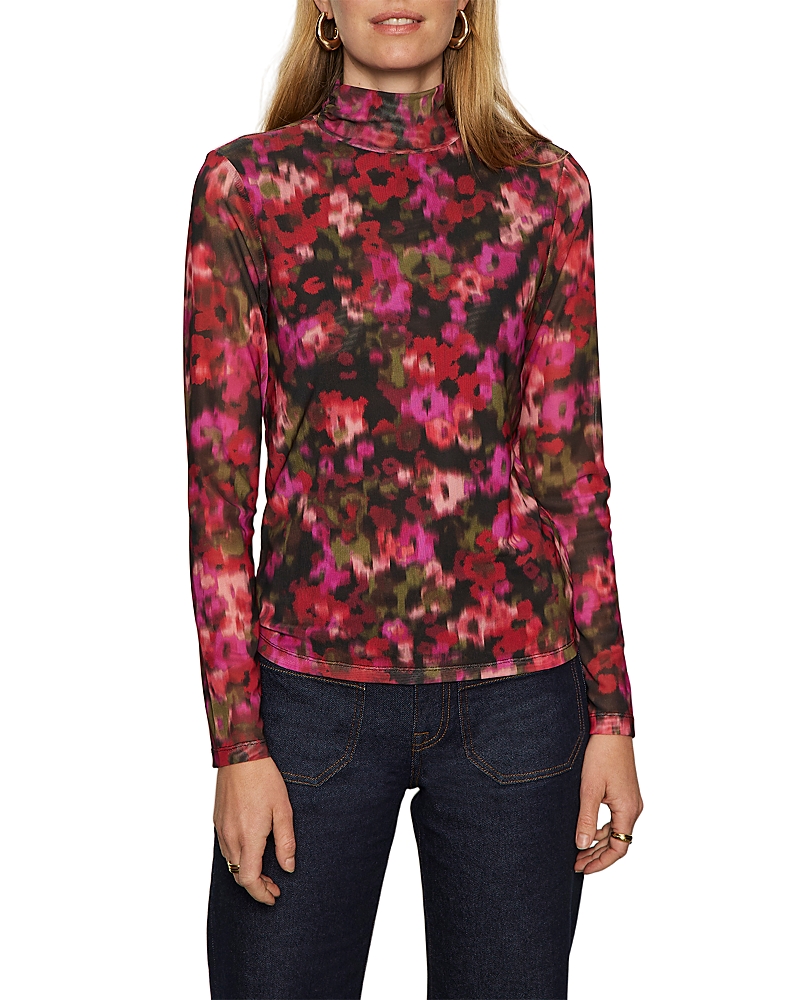 Sanctuary Mock Neck Mesh Top In Multi