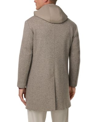 Single Breasted Jersey Coat with Removable Hooded Insert