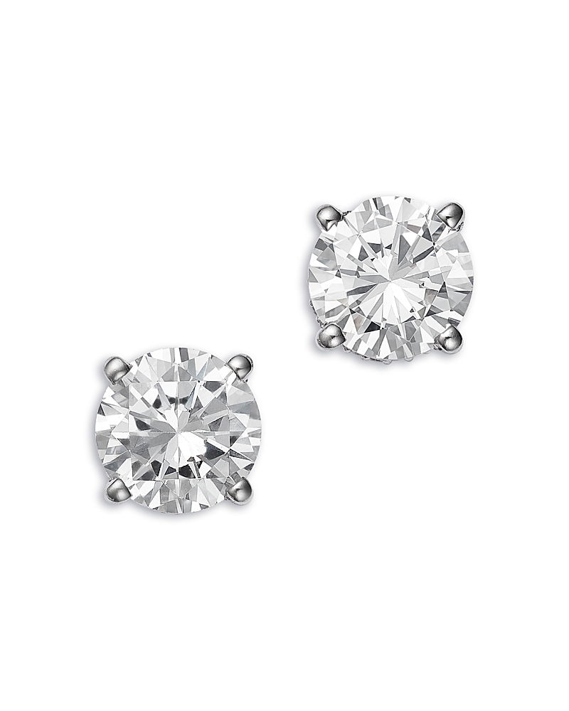 Bloomingdale's Fine Collection Luxe Collection Certified Lab Grown Diamond Hidden Halo Stud Earrings in Platinum White, 4.0 tcw