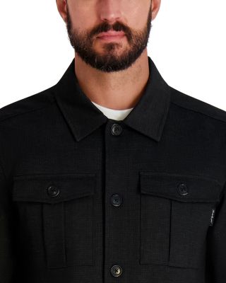 Long Sleeve Heathered Shirt Jacket