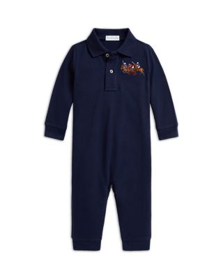 Boys' Triple Pony Cotton Mesh Polo Coverall - Baby