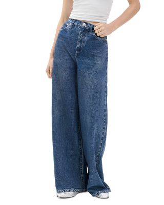 Miramar Sofie High Rise Wide Leg Terry Sweatpant Jeans in Almda