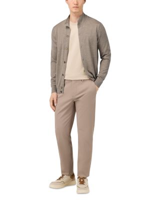 Wool Silk Cashmere Mock Neck Cardigan