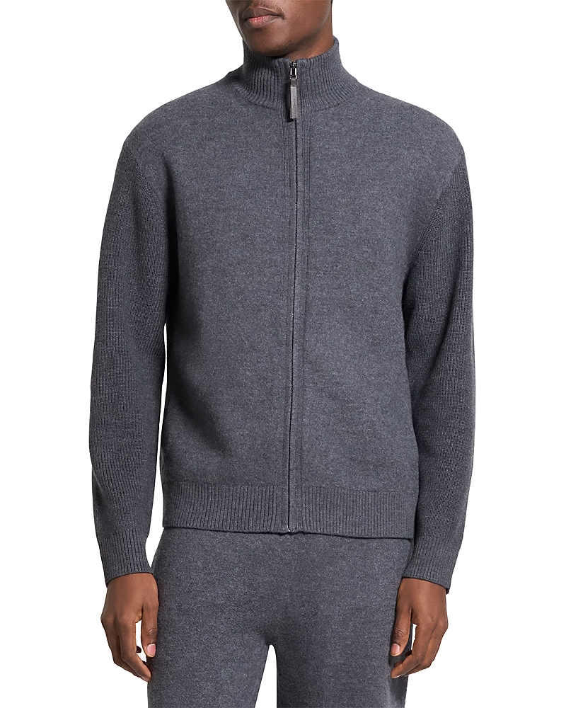 Theory Long Sleeve Relaxed Fit Wool Turtle Neck Sweater In Gray