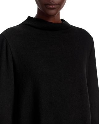 Cotton Jacquard Funnel Neck Sweater