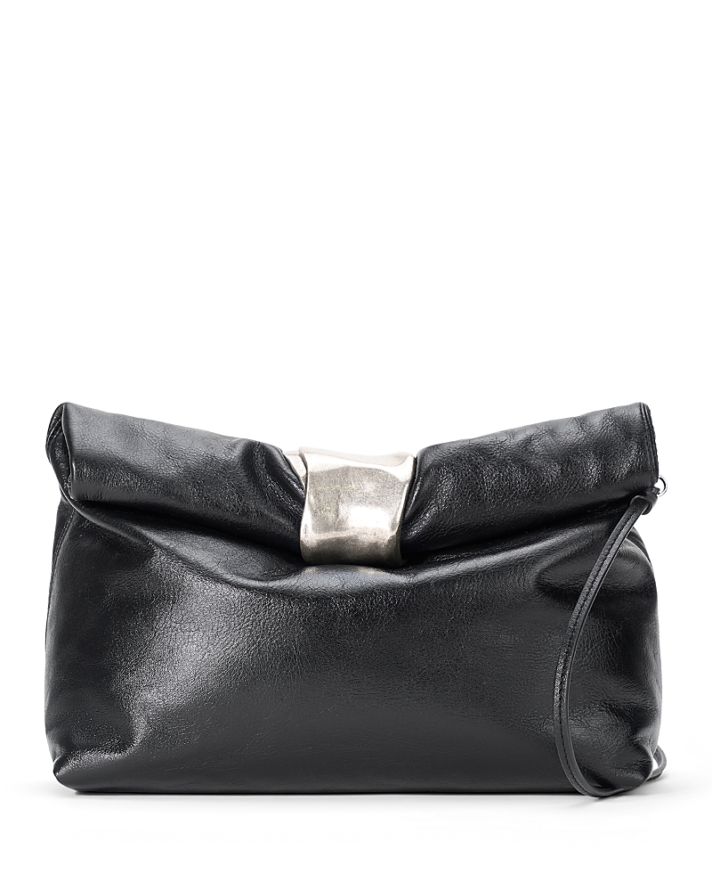 Staud Leather Cuff Clutch In Black