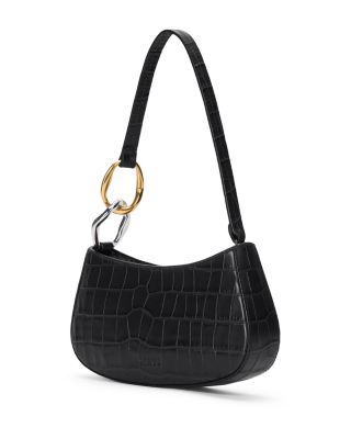Ollie Croco Embossed Leather Shoulder Bag