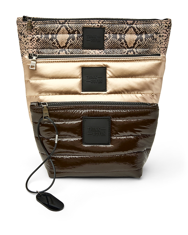 Think Royln Travel Trio Quilted Nylon Travel Organizer Bags, Set Of 3 In Multi