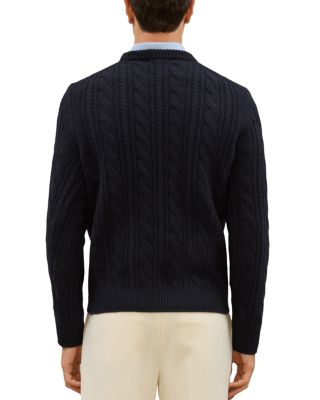 Cashmere Crewneck Cable Sweater