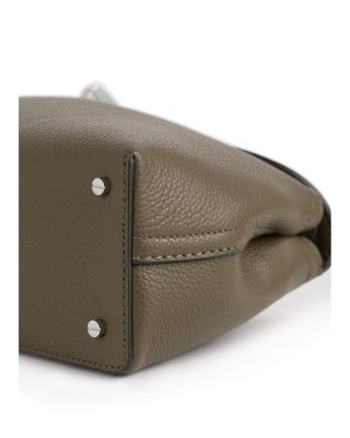 T-Lock Smooth-Leather Convertible Clutch in Ash