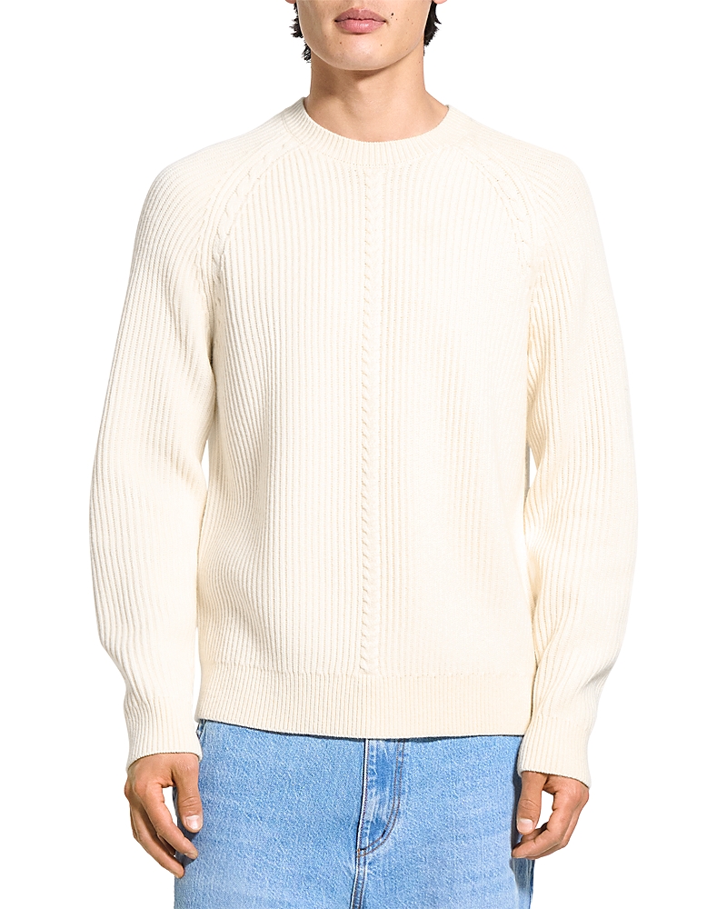 Theory Cable Long Sleeve Crew Neck in Montana Wool