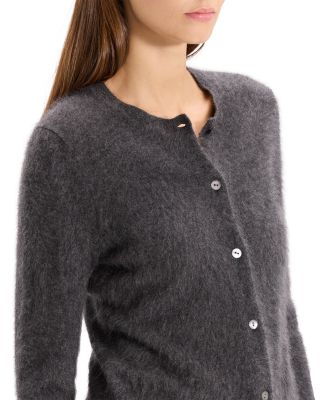  Brushed Crewneck Cardigan in Cashmere