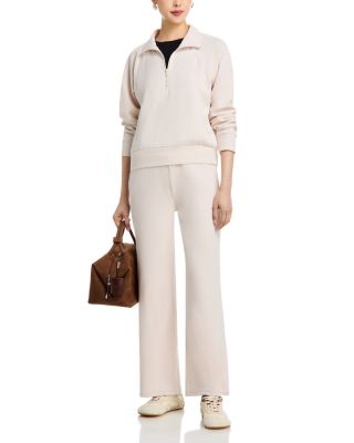 Quarter Zip Sweatshirt & Fleece Flare Leg Pants