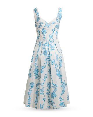 Floral Embroidered Midi Apron Dress