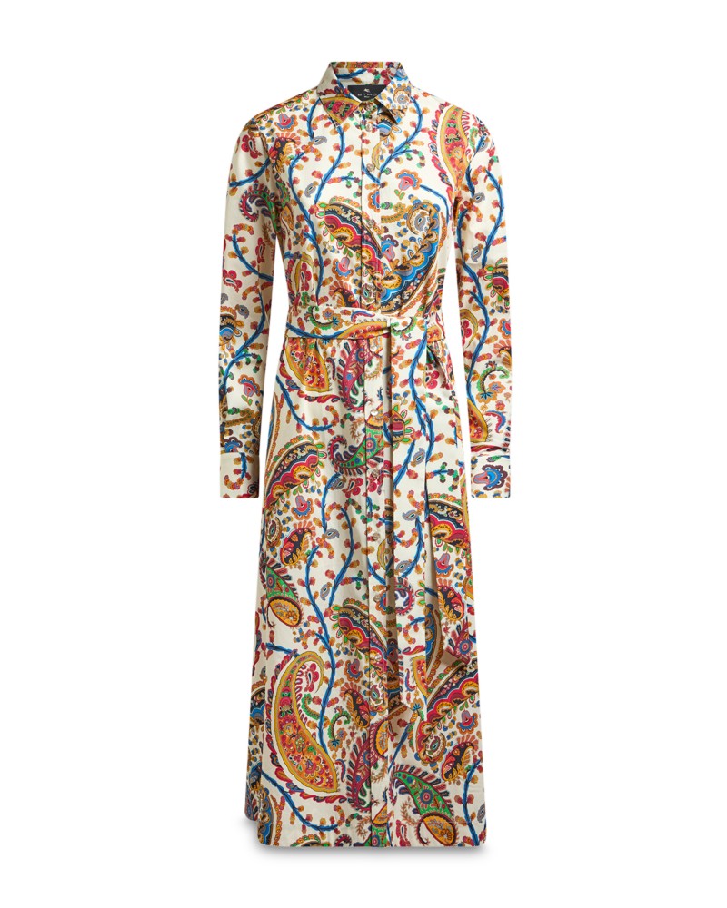 Etro Paisley Midi Shirtdress in Print On W