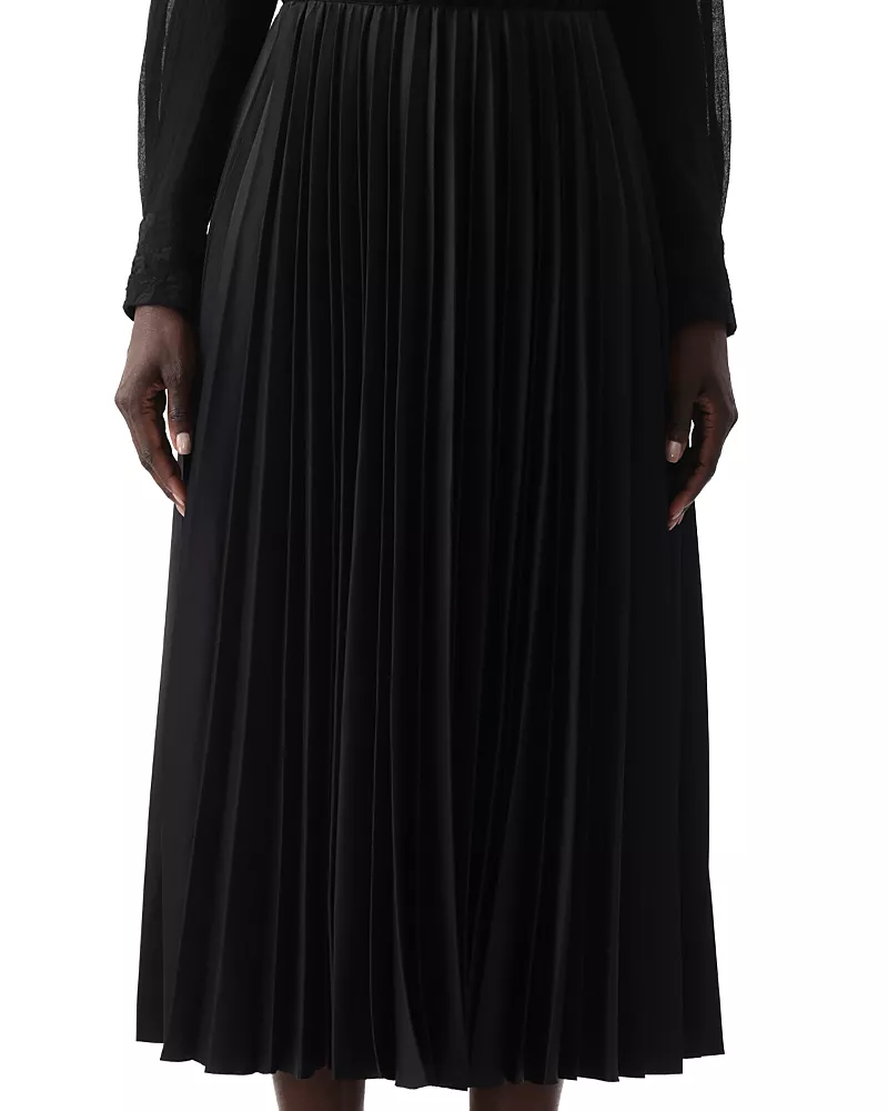 Jason Wu Collection Crepe Satin Pleated Midi Skirt