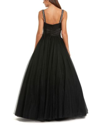  Sleeveless Sweetheart Neck Tulle Ballgown with Bow