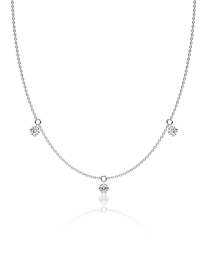 Vrai Floating 3 Station Necklace, 0.75ctw Round Brilliant Lab Created Diamonds, 18 · OS