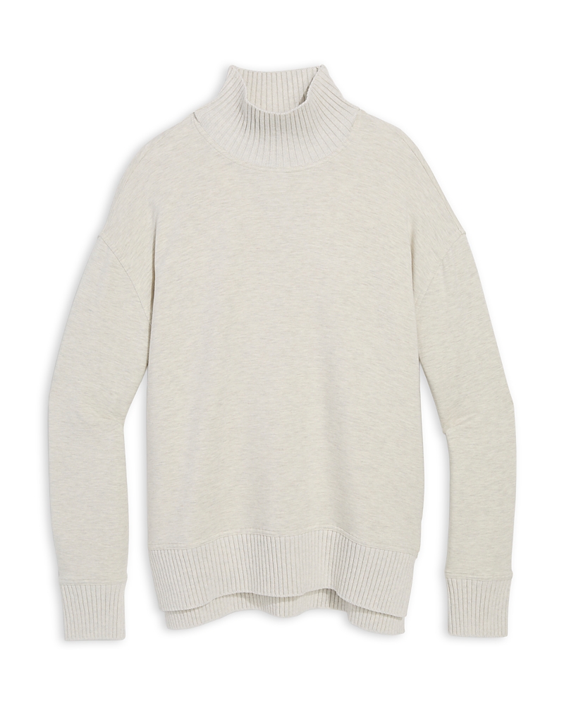 Vineyard Vines Dreamcloth Rib Mix Funnel Neck Sweater In Neutral