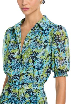 Dahlia Print Halbini Dress