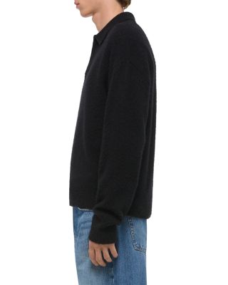Brushed Open Collar Polo Sweater