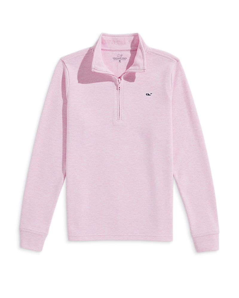Vineyard Vines Boys' Saltwater Stripe Quarter Zip Mock Neck Sweatshirt - Little Kid
