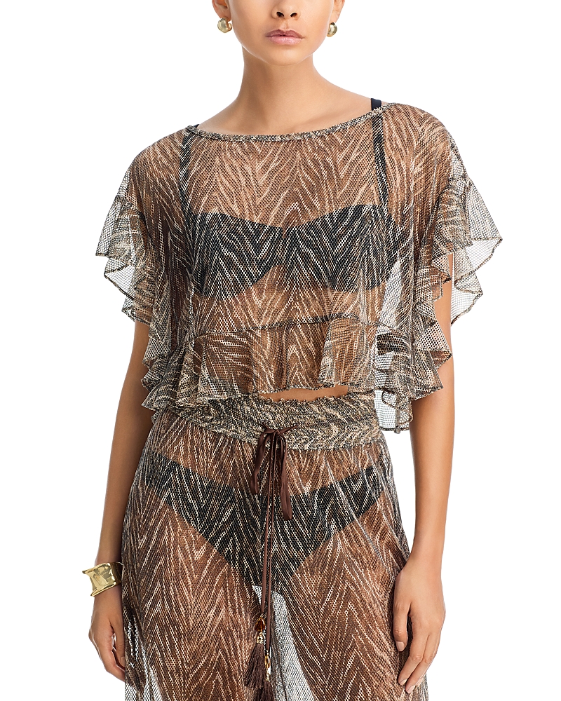 Ramy Brook Synthia Cover Up Top In Brown