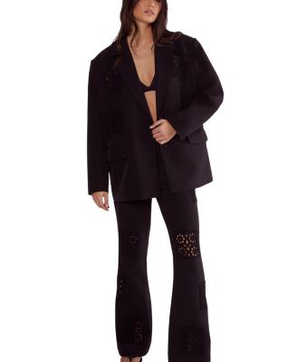 Tailored Crochet Insert Oversized Blazer