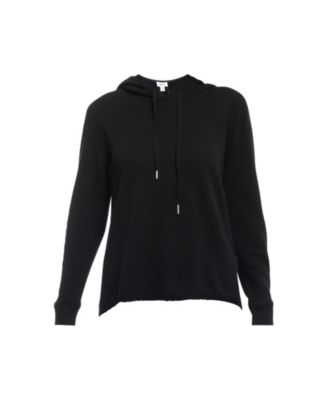  Vented Back High-low Lace Hem Hoodie