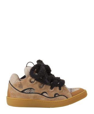 Curb Suede Sneakers with Mesh Laces