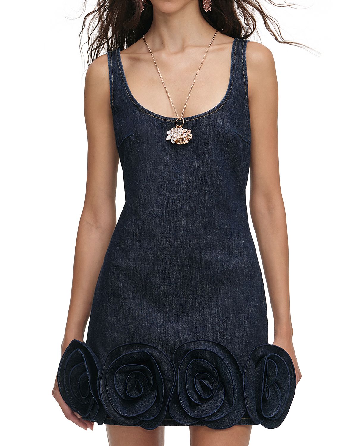 Self-Portrait 3D Floral Hem Dress