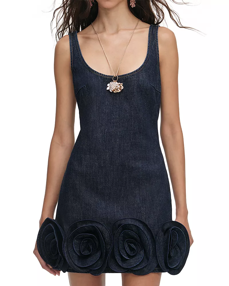 Self-Portrait 3D Floral Hem Dress