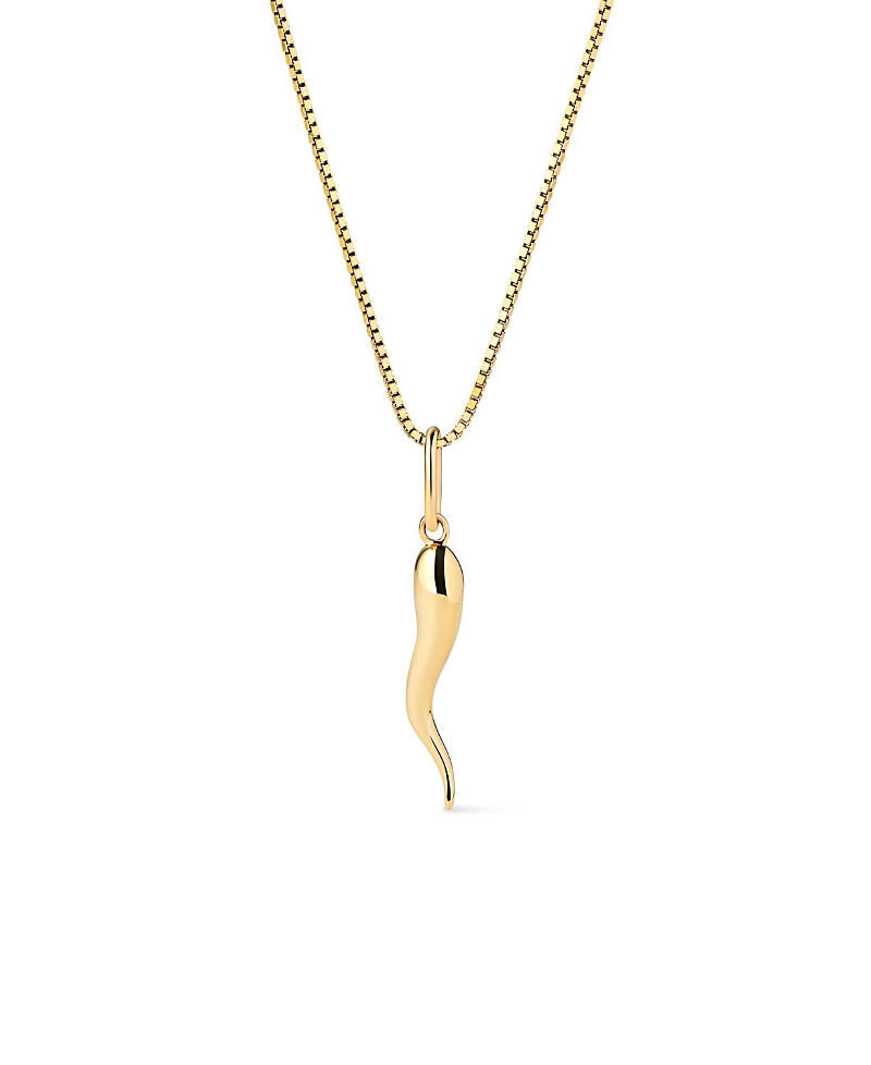 Ana Luisa Solid Yellow Gold Italian Horn Charm Necklace