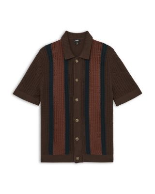 Bradley Short Sleeve Button Front Knit Sweater