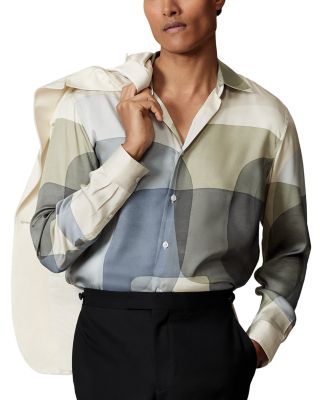 Long Sleeve Printed Button Front Shirt