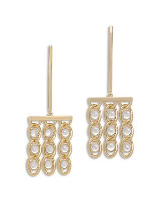 Glass Chain Jewelry Dominika Glass Stone Chain Drop Earrings