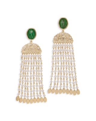 Stone Charm Jewelry Marcia Fringe Drop Earrings
