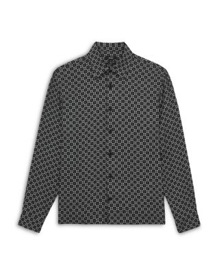 Long Sleeve Printed Button Front Shirt