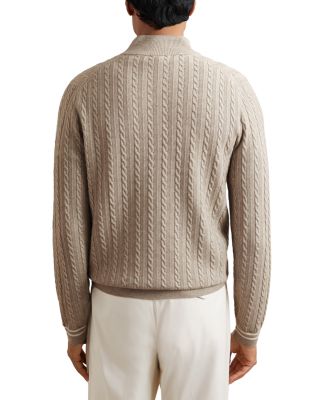 Tuscano Quarter Zip Cable Knit Sweater