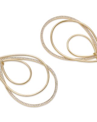 Rena Pav&eacute; Pear Shape Layered Drop Earrings