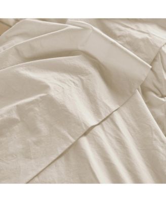 Washed Cotton Percale Flat Sheet, King