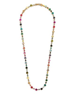 Multicolor Bezel Tennis Necklace, 17"